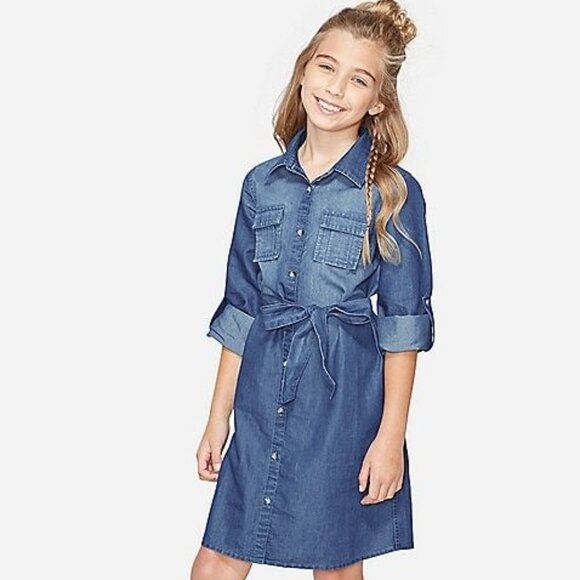 Justice Other - Justice Blue Denim Shirt Dress - Size 14/16